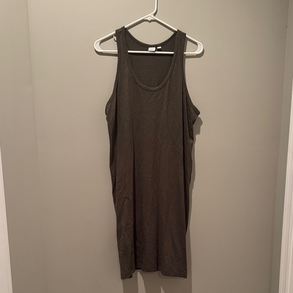 Olive Green Sleeveless Tank Dress